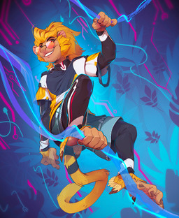 5_fingers 5_toes anthro clothed clothing eyebrows eyelashes feet fingers male monkey_ears prehensile_feet smile solo toes kyander haplorhine mammal monkey primate 2021 digital_media_(artwork)