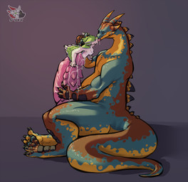 anthro anthro_on_feral bestiality big_penis bodily_fluids cock_vore cum duo feral french_kissing genital_fluids genitals huge_penis kiss_on_lips kissing kissing_while_penetrated penile penis precum size_difference tongue vore sjey_arts mythology rhaaka_avali avali dinosaur dragon mythological_creature mythological_scalie prehistoric_species reptile scalie hi_res shaded shaded_line_art