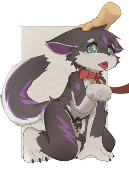 anthro balls bdsm begging begging_pose bell bell_collar black_body bodily_fluids chastity_cage chastity_device collar cum cum_drip disembodied_hand dripping duo genital_fluids genitals green_eyes headpat kemono kneeling leash leashed_collar male nude pose saliva saliva_drip saliva_on_tongue simple_background split_balls three-quarter_view tongue tongue_out young 1tea2cha mammal hi_res