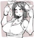 2015 anthro big_breasts blush breasts canine cleavage clothed clothing dialogue dog ear_piercing female hair japanese_text mammal open_mouth piercing post_transformation shirt solo tank_top text toco_(artist) translated

Rating: Questionable
Score: 110
User: Kinzhal
Date: January 09, 2016