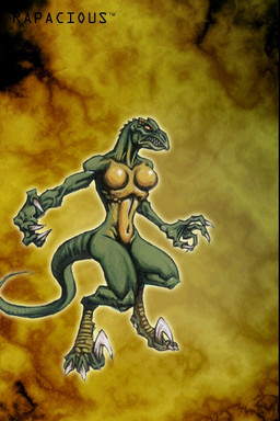 2_tone_body 3_toes 4_fingers abs abstract_background angry anthro athletic athletic_female big_breasts breasts claws featureless_breasts feet female finger_claws fingers green_body green_skin narrow_hips navel nude scaly_skin sharp_teeth small_waist solo tail teeth toes yellow_eyes yellow_underbelly johan_egerkrans idol_fx imp_(video_game) rapacious_(imp) dinosaur dromaeosaurid humanoid imp prehistoric_species reptile saurischian scalie theropod velociraptor official_art