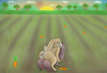 anal anal_penetration anus backsack balls big_butt butt carrot duo erection feral feral_on_feral food genitals kerchief looking_back looking_up male male/male naughty_face neckerchief neckwear outside penetration penile penile_penetration penis_in_ass plant scenery tree vegetable trippybunny romper_(trippybunny) lagomorph leporid mammal rabbit 2026 digital_media_(artwork) hi_res