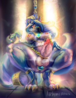 anal anal_penetration anthro areola balls big_balls big_breasts big_penis blue_body blue_eyes blue_fur breasts buttplug buttplug_in_ass buttplug_insertion crouching erection fur genitals gynomorph hair humanoid_genitalia humanoid_penis intersex jewelry long_hair nipples object_in_ass penetration penis plug_(sex_toy) plug_insertion sex_toy sex_toy_in_ass sex_toy_insertion solo spread_legs spreading staff tail thick_thighs wide_hips arhymerous nintendo star_fox krystal_(star_fox) canid canine fox mammal absurd_res hi_res