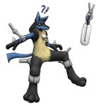 1:1 2020 ambiguous_gender anthro big_ears black_body black_fur blue_body blue_fur canid canine caught caught_off_guard clothing cute_fangs diaper diaper_change fluffy fluffy_tail fur generation_4_pokemon hi_res hindpaw ire-k long_ears lucario machine mammal napping nervous nintendo open_mouth paws pokemon pokemon_(species) red_eyes restrained robotic_arms scared simple_background solo surprise surprised_expression surprised_eyes surprised_face surprised_look tail teeth worried worried_face worried_look yellow_body yellow_fur