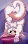 2019 4_toes anthro anus audrey_reed barefoot breasts butt canid canine claws countershade_face countershade_fur countershade_torso countershading digital_media_(artwork) ear_piercing ear_ring eyebrows eyelashes feet female fennec_fox fingers_claws foot_focus fox front_view fur genitals hair hand_on_butt long_hair looking_at_viewer mammal nipple_dip nipples nude pawpads paws piercing pink_hair pink_nipples pink_nose pink_pawpads pussy ring_piercing sinalanf soles solo tan_body tan_fur toe_claws toes true_fox upside_down white_body white_fur y_anus yellow_eyes