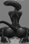 2017 2:3 alien alien_(franchise) anus big_butt butt duo faceless_character faceless_male female female_focus female_on_top female_penetrated genitals hi_res human interspecies male male/female male_on_bottom male_penetrating male_penetrating_female mammal monochrome nihilophant not_furry on_bottom on_top penetration penile penile_penetration penis penis_in_pussy pussy reverse_cowgirl_position sex smile solo_focus vaginal vaginal_penetration xenomorph