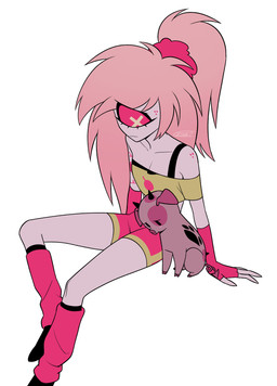 1_eye ambiguous_gender clothed clothing duo eyelashes female feral freckled_face freckled_shoulders freckles long_eyelashes sad simple_background spade_tail tail white_background enaic31 hazbin_hotel hellaverse cherri_bomb_(hazbin_hotel) fat_nuggets_(hazbin_hotel) cyclops demon demon_humanoid domestic_pig humanoid mammal suid suine sus_(pig) absurd_res hi_res