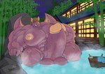 anthro balls bamboo bath bathhouse big_balls big_muscles big_pecs big_penis genitals girthy hot_spring huge_balls huge_muscles huge_pecs huge_penis hyper hyper_balls hyper_genitalia hyper_muscles hyper_pecs hyper_penis male muscular nipples pecs penis solo steam water nohaburr gats_(stabstag) bat mammal hi_res