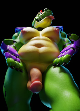 anthro armwear balls big_butt big_muscles big_nipples big_pecs bracelet butt claws clothing elbow_gloves erect_nipples exhibitionism eyewear genitals glasses gloves green_body hair handwear happy jewelry machine male mohawk moobs muscular muscular_anthro muscular_humanoid muscular_male muscular_thighs nipples open_mouth pecs penis red_eyes red_hair reptile_tail seductive sharp_teeth smile solo tail teeth thick_thighs tongue tongue_out wearing_glasses snips456fur snips456fur_(modeler) five_nights_at_freddy's five_nights_at_freddy's:_security_breach scottgames steel_wool_studios montgomery_gator alligator alligatorid crocodile crocodilian humanoid reptile robot scalie 3d_(artwork) absurd_res digital_media_(artwork) hi_res