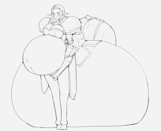 armor belly big_belly breasts female huge_belly overweight solo verdazin european_mythology greek_mythology mythology centaur equid equid_taur humanoid_taur mammal mammal_taur taur 2023 absurd_res hi_res monochrome