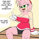 1:1 2017 amy_rose anthro anthrofied big_breasts breasts cleavage clothed clothing english_text eulipotyphlan female half-closed_eyes hedgehog mammal narrowed_eyes sega solo sonic_the_hedgehog_(series) text undressing viktor2