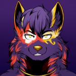 anthro fur looking_at_viewer male smile solo tigerinspace goldomond canid canine canis mammal wolf 1:1 digital_media_(artwork) headshot_portrait hi_res icon portrait