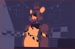 1_eye barricade_tape belly_fur blood blood_on_face bodily_fluids brown_body brown_fur caution_stripes caution_tape detailed_background fur looking_at_viewer machine male cakerthebear five_nights_at_freddy's scottgames freddy_(fnaf) animatronic bear mammal robot 2023 absurd_res digital_media_(artwork) hi_res huge_filesize