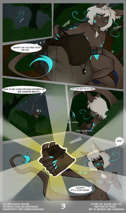 :3 anthro arm_markings backpack barbel_(anatomy) blue_body blue_eyes blue_fur blue_markings blue_nipples breasts chest_tuft dialogue fangs female flesh_whiskers fluffy forest fur grey_body hair heart_symbol inner_monologue leg_markings markings night nipples nude onomatopoeia open_mouth page_number plant purse shrub small_breasts sound_effects speech_bubble tail tail_tuft teeth text thinking thought_bubble tree tuft white_body white_fur white_hair fake_anna adventure_tails silver_soul_team gold_(shiro-neko) halondrix_(pasc) felid feline mammal unknown_species 2021 comic english_text hi_res