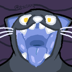 ambiguous_gender anthro bodily_fluids drooling glistening glistening_tongue highlights_(coloring) light mouth_shot open_mouth pointy_ears prick_ears saliva sharp_teeth solo teeth tongue triangle_nose whiskers svehaq_(artist) woinx_(sed4906) animal_humanoid felid felid_humanoid feline feline_humanoid humanoid mammal mammal_humanoid 1:1 lighting shaded signature nonbinary_(lore)