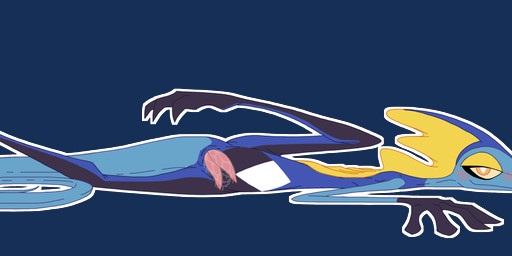2_penises 3_toes 5_fingers ambiguous_fluids animal_genitalia animal_penis anthro blue_body blush blush_lines cloaca cloacal_penis contiguous_snout crawling feet feral fin fingers genitals head_fin hemipenes long_tail looking_at_viewer male multi_genitalia multi_penis on_ground orange_eyes outline penis pupils simple_background skinny slim slit_pupils smile smiling_at_viewer solo stretching tail toes transparent_background white_outline white_pupils yellow_eyes yellow_sclera nal_wt nintendo pokemon generation_8_pokemon inteleon lizard pokemon_(species) reptile scalie 2026 absurd_res alpha_channel colored_line_art hi_res watermark