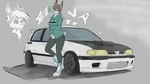 anthro car claws clothing compact_car female finger_claws fingers fur hoodie multicolored_body multicolored_fur nissan_pulsar silvia_splitroad solo topwear vehicle montail initial_d nissan 16:9 absurd_res comic hi_res widescreen