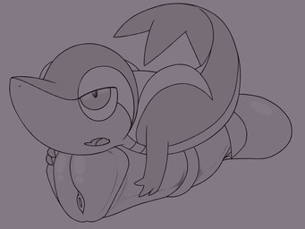 animal_genitalia animal_penis balls big_balls big_penis equine_genitalia equine_penis genitals huge_penis hyper hyper_genitalia hyper_penis male penis small_but_hung conditional_dnp vanzard nintendo pokemon generation_5_pokemon pokemon_(species) snivy 4:3 absurd_res hi_res monochrome