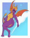 abstract_background anthro breasts claws cloud crossgender eyebrows eyelashes featureless_breasts featureless_crotch female flying grin mtf_crossgender pawpads paws simple_background sky smile solo spread_wings star tail teeth wings firstletterj activision european_mythology mythology spyro_reignited_trilogy spyro_the_dragon spyro dragon mythological_creature mythological_scalie scalie western_dragon absurd_res colored flat_colors hi_res signature