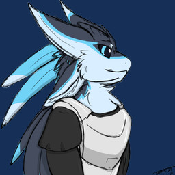 anthro armor black_body black_feathers black_sclera black_sleeves blue_body blue_eyes blue_feathers blue_markings breastplate facial_markings feather_markings feathers head_markings looking_forward male markings solo white_body white_feathers toddavali braid_(k'braid) avali 1:1 alpha_channel colored_sketch sketch