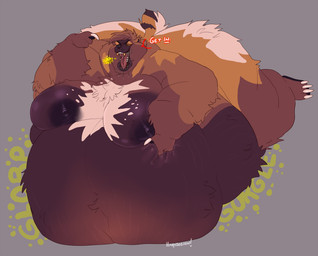 anthro anthro_pred belly belly_grab big_belly big_breasts big_butt big_cheeks bodily_fluids breasts burping butt butt_tuft chest_tuft chubby_cheeks commanding_viewer dialogue digestion digestion_noises double_chin drooling fat_arms fat_rolls female female_pred fully_inside gesture gold_(metal) gold_tooth hand_gesture hand_on_belly hand_on_own_belly huge_belly huge_breasts huge_butt huge_hips hyper hyper_belly immobile lying mass_vore morbidly_obese morbidly_obese_anthro morbidly_obese_female multiple_prey obese obese_anthro obese_female on_front oral_vore overweight overweight_anthro overweight_female pointing pointing_at_self saliva solo talking_to_viewer text thick_calves tuft unseen_prey vore wide_hips haradoshin blair_(wolfwireless) gulonine mammal mustelid musteline wolverine artist_name digital_media_(artwork) english_text hi_res signature