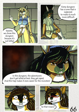 belly big_breasts black_hair blonde_hair blue_eyes bottomless breasts brown_body brown_eyes brown_fur brown_hair clothed clothing cotton_tail curled_tail dialogue dog_tail exposed fantasy female fur genitals hair large_spitz long_hair mature_female medieval medium_breasts nude ponytail red_eyes slightly_chubby tail text vulva white_belly yellow_body yellow_fur zaiksmckraven tqfq grace_o'malley madlaine_mckraven megan_bryar canid canine canis cottontail_rabbit domestic_dog fox german_spitz lagomorph leporid mammal pomeranian rabbit spitz swift_fox true_fox absurd_res comic english_text hi_res