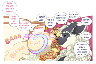anthro areola belly belly_inflation belly_rub big_belly big_breasts blush bodily_fluids breast_expansion breast_milking breasts cum cum_inflation cum_inside duo expansion feederism feeding feeding_tube female genital_fluids growth hair huge_belly huge_breasts hyper hyper_belly hyper_breasts hyper_pregnancy inflation lactating looking_at_viewer male male/female medical_instrument milk milking_tentacles morbidly_obese morbidly_obese_female navel nipples obese obese_anthro obese_female open_mouth over_weight overweight overweight_anthro overweight_female pregnant pregnant_anthro pregnant_female scientific_instrument slightly_chubby slightly_chubby_female smile teats tentacles text thick_thighs udders weight_gain neo_geppetto master_wolf_(neo_geppetto) remi_(neo_geppetto) bovid canid canine canis caprine mammal wolf digital_media_(artwork) english_text hi_res