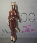 5_fingers abs anthro blonde_hair braided_hair breasts brown_body brown_fur female fingers fur genitals hair hooves looking_at_viewer muscular muscular_anthro muscular_female navel nipples nude orange_eyes pussy smile solo aurancreations cheryl equid equine horse mammal hi_res