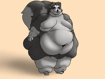 anthro bone bone_mask female mask obese obese_anthro obese_female overweight overweight_anthro overweight_female skull skull_mask skunk_tail chonkynyx mammal mephitid skunk 4:3 hi_res