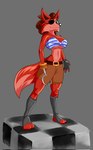 anthro bottomwear breasts brown_hair butt clothing crossgender eye_patch eyewear female fingerless_gloves fingers front-tie_clothing front-tie_top gloves hair handwear mtf_crossgender pirate red_body shirt shorts solo tomboy topwear vanillabeangoat five_nights_at_freddy's scottgames foxy_(fnaf) canid canine fox mammal 2024 digital_media_(artwork) hi_res