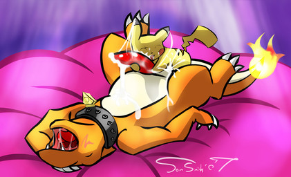 3_claws anal anal_penetration bean_bag biped black_collar black_nose blush bodily_fluids claws collar collar_only countershade_torso countershading cum cum_in_ass cum_inside cum_on_arm cum_on_chest cum_on_ear cum_on_face cum_on_leg cum_on_penis cum_on_self cum_string cum_while_penetrated dark_nose dipstick_ears duo ear_markings ejaculation erection eyes_closed facial_markings fangs fellatio feral feral_on_feral feral_penetrated feral_penetrating feral_penetrating_feral finger_claws fire flaming_tail fur genital_fluids genitals grey_ears hands-free head_markings interspecies larger_male larger_penetrated licking licking_another licking_partner light_claws lying male male/male male_penetrated male_penetrating male_penetrating_male markings messy monotone_genitals monotone_penis multicolored_body multicolored_ears multicolored_fur multicolored_skin multicolored_tail nude on_back open_mouth oral oral_while_penetrating orange_body orange_markings orange_skin penetration penile penile_penetration penis penis_grab penis_in_ass penis_lick red_cheeks red_penis red_tongue saliva saliva_string sex simple_background size_difference smaller_male tail teeth toe_claws tongue tongue_out two_tone_body two_tone_ears two_tone_skin two_tone_tail vein veiny_penis white_body white_claws white_countershading white_skin year yellow_body yellow_ears yellow_fur yellow_tail conditional_dnp insomniacovrlrd nintendo pokemon charmeleon generation_1_pokemon mammal pikachu pokemon_(species) rodent scalie 2007 digital_media_(artwork) signature