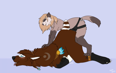 anal anal_fluids anal_penetration anthro anthro_on_feral anthro_penetrating anthro_penetrating_feral areola ass_up bestiality bodily_fluids breasts claws duo feet female female_anthro female_penetrating female_penetrating_feral female_penetrating_male feral feral_penetrated from_behind_position fur genital_fluids genitals half-closed_eyes interspecies larger_feral larger_male larger_penetrated looking_pleasured male male/female male_feral male_penetrated narrowed_eyes nipples nude object_in_ass paws pegging penetration rear_admiral_position sex sex_toy sex_toy_in_ass sex_toy_insertion simple_background size_difference smaller_anthro smaller_female smile strapon strapon_in_ass strapon_sex tail text toe_claws toes tongue tongue_out toying_partner caraluca suel bear mammal ursine wolvar absurd_res artist_name digital_media_(artwork) hi_res
