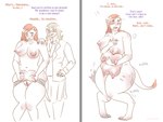 bovid bovine breast_growth breasts cattle comic cowification duo english_text female fur genitals growth human mammal milk mooing nipples nude pussy strawberrytfs text transformation
