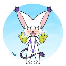 anthro aroused bikini blush claws clothed clothing eyelashes female flat_chested fur gesture gloves hand_gesture handwear looking_at_viewer nipples one-piece_swimsuit open_mouth sling_bikini smile solo swimwear tail two-piece_swimsuit v_sign white_body white_fur mr_harinezumi bandai_namco digimon bianc_(el_senor_erizo) digimon_(species) felid gatomon mammal 1:1 absurd_res hi_res