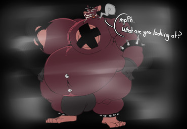 anthro armband belly big_belly big_moobs cigar cigar_in_mouth clothing feet fur gloves handwear harness hat headgear headwear huge_belly huge_moobs kink_gear male moobs nipple_tape nipples object_in_mouth overweight overweight_anthro overweight_male pasties piercing simple_background smoke smoking solo spiked_armband spikes tape text ramsacked teenage_mutant_ninja_turtles master_splinter brown_rat mammal murid murine rat rodent english_text hi_res