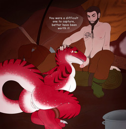 anthro anus balls_in_underwear barefoot bdsm bondage bound breasts butt captured circumcised cuff_(restraint) dominant dominant_human dominant_male duo erection fantasy feet female forced genitals glans hair hands_behind_back human_on_anthro humanoid_feet interspecies male male/female male_on_anthro nude penis pink_anus pink_glans pink_penis pink_vulva plantigrade restrained restraints rope rope_bondage shackles slave soles submissive submissive_female teeth text tongue vulva the-crowfox avaria_(limedragon27) allosaurid allosaurus dinosaur human mammal prehistoric_species reptile scalie theropod 2021 english_text hi_res