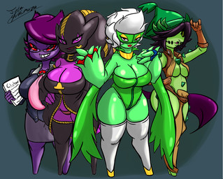 big_breasts breasts clothed clothing female flower group looking_at_viewer non-mammal_breasts not_furry plant pokemorph red_eyes shortstack simple_background smile teeth yellow_eyes jyto nintendo pokemon fan_character penny_(plantpenetrator) cacturne elemental_creature elemental_humanoid flora_fauna flower_creature flower_humanoid generation_1_pokemon generation_3_pokemon generation_4_pokemon generation_6_pokemon gengar ghost humanoid mega_banette mega_evolution plant_humanoid pokemon_(species) roserade spirit 2016 digital_media_(artwork) hi_res