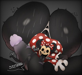 anthro big_butt big_penis butt clothing creepy_face duo female genitals huge_butt huge_penis licking long_tongue male male/female oral penile penis penis_lick sex text thong tongue underwear crowundeadcat disney five_nights_at_treasure_island crow_(thedeathcrow) impurity_(fnati) minnie_mouse domestic_cat felid feline felis mammal mouse murid murine rodent hi_res spanish_text