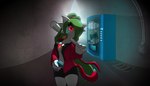 alley anthro baseball_bat bat_(object) beverage_can bottomwear clothing cybernetic_eye cybernetics cyberpunk detailed_background female glowing glowing_eyes machine red_eyes shorts solo vending_machine ghostth39 nintendo pokemon midori_(rilex_lenov) gardevoir generation_3_pokemon pokemon_(species) 2021 7:4 absurd_res hi_res