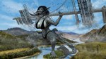 anthro bridge building clothing day detailed_background exercise female landscape macro macro_female mountain outside solo sport squats swimwear lapushis kaimana fish marine shark 16:9 3d_(artwork) digital_media_(artwork) hi_res widescreen