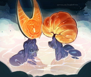 areola biped bread breasts butt croissant duo female fingers food food_for_a_head for_a_head kneeling nipples nude nude_female partially_submerged pastry salmon_(food) text water wet disabledfetus hollow_knight:_silksong hollow_knight_(franchise) team_cherry hornet_(hollow_knight) lace_(hollow_knight:_silksong) food_creature humanoid 2026 english_text hi_res