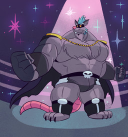 3_toes 5_fingers anthro biped feet fighting_ring fingers fur grey_body grey_fur male mask muscular muscular_male solo standing toes wrestler jasperthecrab brok_the_investigator cowcat_games dart_(brok_the_investigator) mammal murid murine rat rodent 2025 hi_res
