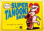 anthro blood blue_eyes bodily_fluids bone breasts clothing costume female gore nipples screencap screencap_background solo tail tanuki_costume text tvma mario_bros nintendo peta super_tanooki_skin_2d canid canine mammal raccoon_dog tanuki english_text