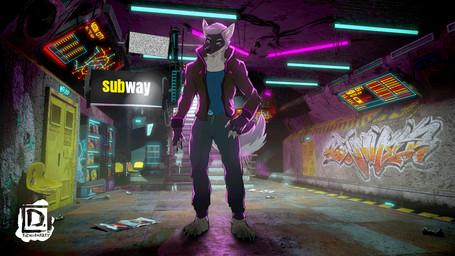 animated_gif anthro black_pawpads blinking blue_claws blue_eyes claws clothing cyberpunk fur gloves grey_body grey_fur handwear male pawpads solo subway subway_station yellow_sclera demiamaret cole_canine canid canine canis domestic_dog husky mammal nordic_sled_dog spitz 16:9 animated short_playtime widescreen