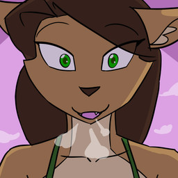 anthro barely_visible_breasts breasts breath clothed clothing collarbone female front_view fur green_eyes hair solo kanashiipanda book_of_lust olivia_hart canid canine canis mammal wolf 1:1 animated loop low_res