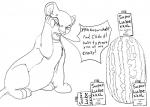 angry backlash91 black_and_white conditional_dnp cross-popping_vein dialogue digital_drawing_(artwork) digital_media_(artwork) disney english_text eyes_closed felid female feral food fruit it'll_never_fit line_art lion lube mammal melon monochrome nala_(the_lion_king) open_mouth pantherine plant quadruped side_view sitting solo speech_bubble text the_lion_king watermelon