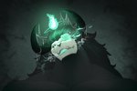 anthro bone flower front_view hair horn looking_at_viewer male muscular plant rose_(flower) skull skull_head solo soul entitropy death_(entitropy) 3:2 absurd_res hi_res