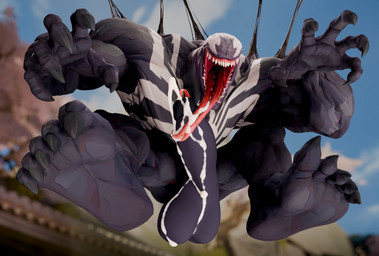 autotonguejob balls big_balls big_muscles big_penis black_body bodily_fluids claws cum ejaculation emblem empty_eyes erection genital_fluids genitals huge_balls huge_penis humanoid_genitalia humanoid_penis long_tongue male masturbation muscular not_furry nude open_mouth oral oral_masturbation penis sharp_teeth solo teeth toe_claws tongue tongue_out enati_paraskevi marvel marvel_rivals venom_(marvel) alien alien_humanoid humanoid symbiote 3d_(artwork) blender_(artwork) digital_media_(artwork) hi_res