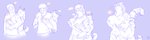 anthro base_one_layout basic_sequence big_breasts blush bottomwear breast_grab breast_growth breasts clothing duo eyes_closed female four_frame_image four_frame_sequence gender_transformation growth hand_on_breast heart_symbol hug human_to_anthro linear_sequence male mtf_transformation nipples one_row_layout pants shirt simple_background smile species_transformation surprise topwear transformation transformation_sequence amber-aria felid feline human lynx mammal pantherine tiger 2012 sequence