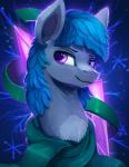 ambiguous_gender blue_hair feral fur grey_body grey_fur hair purple_eyes smile solo rodrigues404 hasbro my_little_pony mammal animated short_playtime